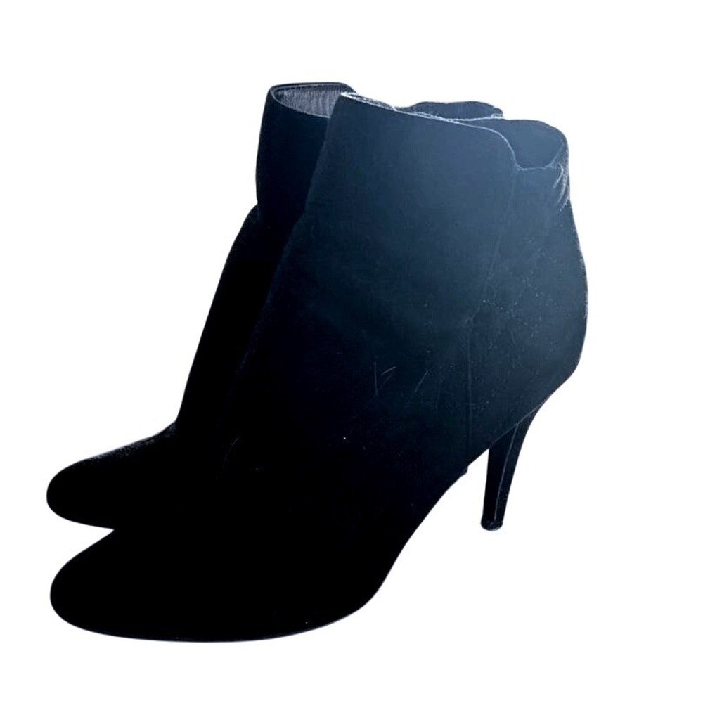 Black Suede Pointed Toe Stiletto Heel Ankle Boots‎ Booties Shoes